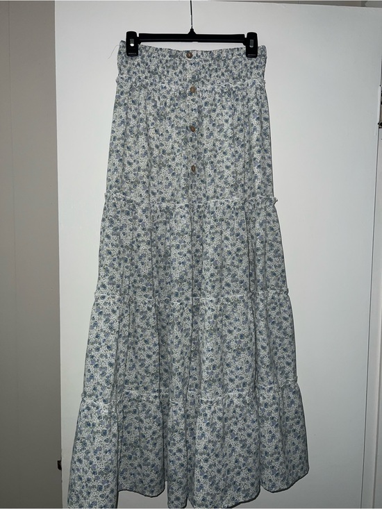Wishlist Dresses & Skirts - Wishlist White Maxi Skirt with Blue Floral Print